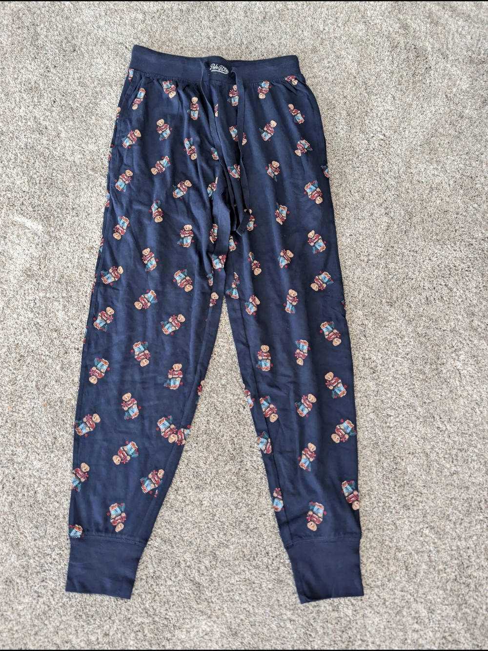​NWOT Polo Ralph Lauren Men's Navy Blue Polo Bear Jogger Pajama Lounge Pants S